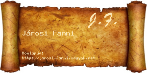 Járosi Fanni névjegykártya