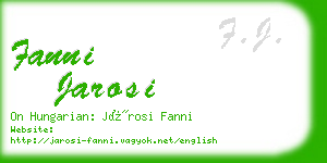 fanni jarosi business card